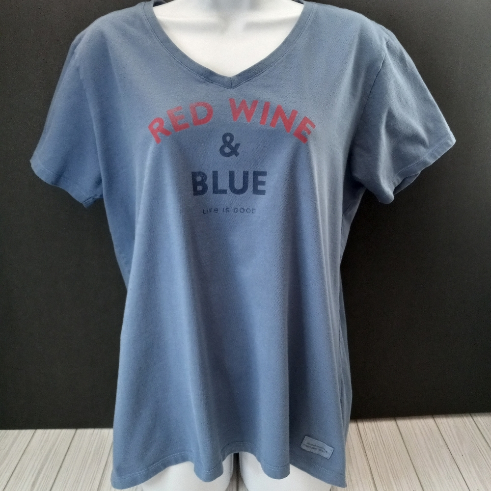 Life Is Good Red Wine & Blue Crusher Tee